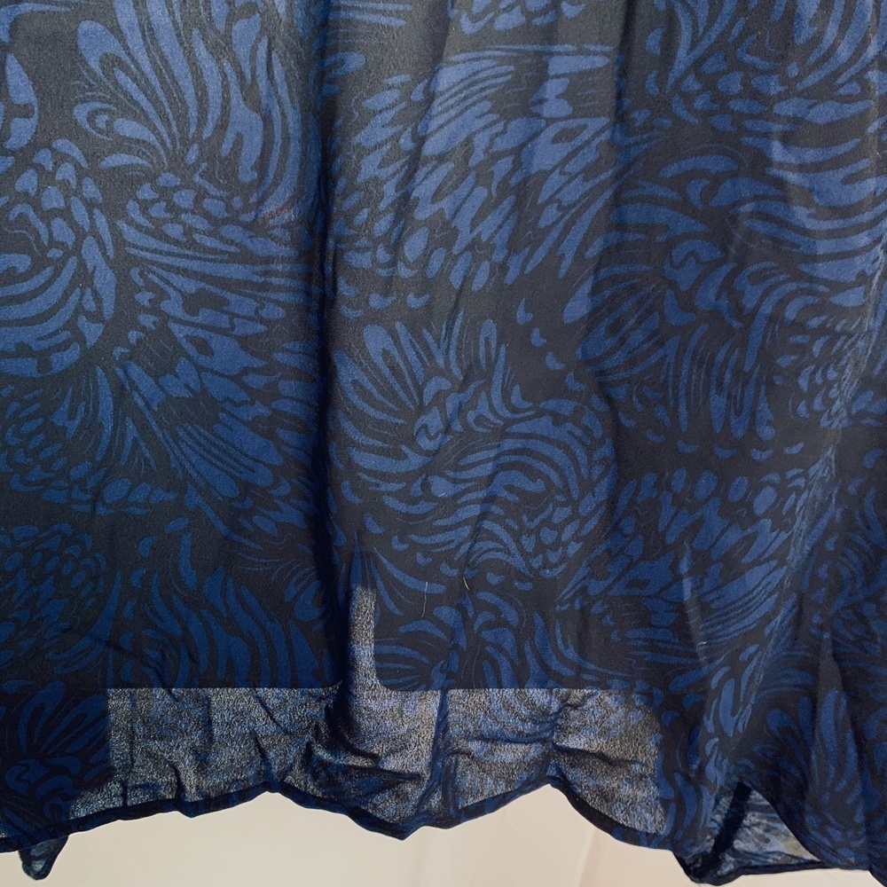 TORRID Black Blue Sheer Blouse 110844 Top Shirt 2 - Picture 14 of 16